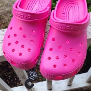 Custom pink crocs